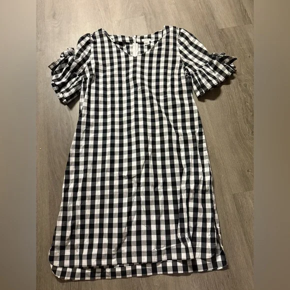 J Crew Checkered Short Sleeve Dress - Picture 2 of 4